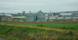 Grain storage on Manbeck farm in Berks County, Pa.