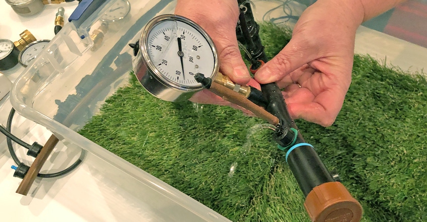gauge for measuring drip irrigation pressures 