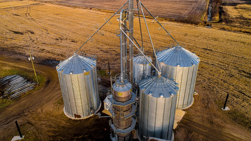Aerial view of grain setup Aerial view of grain setup