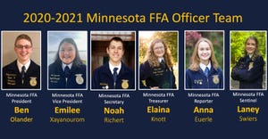 2020-21 Minnesota FFA officer team