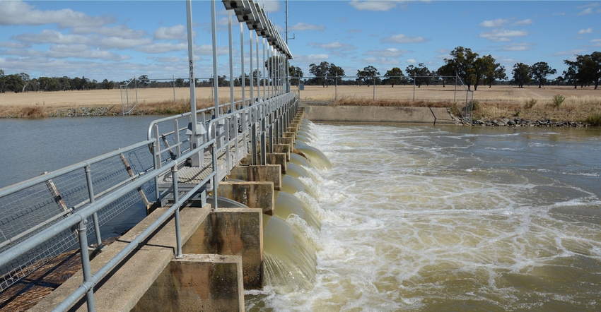 : A FlumeGate installed on a surface water canal in southeast Australia's Murray-Darling Basin 