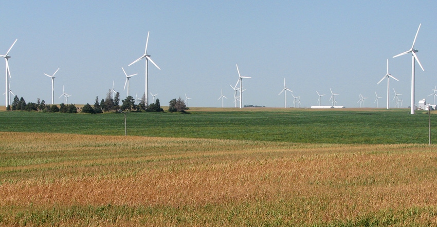 wind turbines in field in Iowa wind turbines in field in Iowa