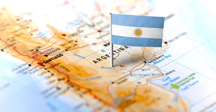 map of Argentina with flag pin map of Argentina with flag pin