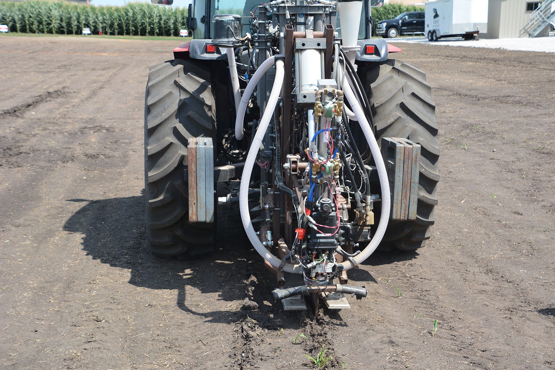 prototype soil sampler mounted on back of tractor prototype soil sampler mounted on back of tractor