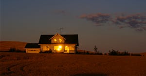 Farmhouse at dusk