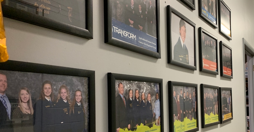hall lined with FFA awards