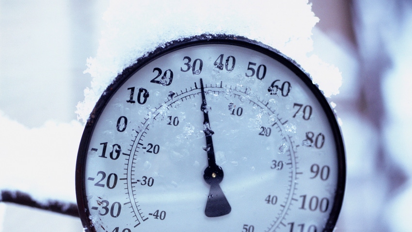 Thermometer in winter with some snow