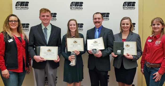 Finalists in the 2019 Wyoming Farm Bureau Federation Young Farmer & Rancher Collegiate Discussion Meet