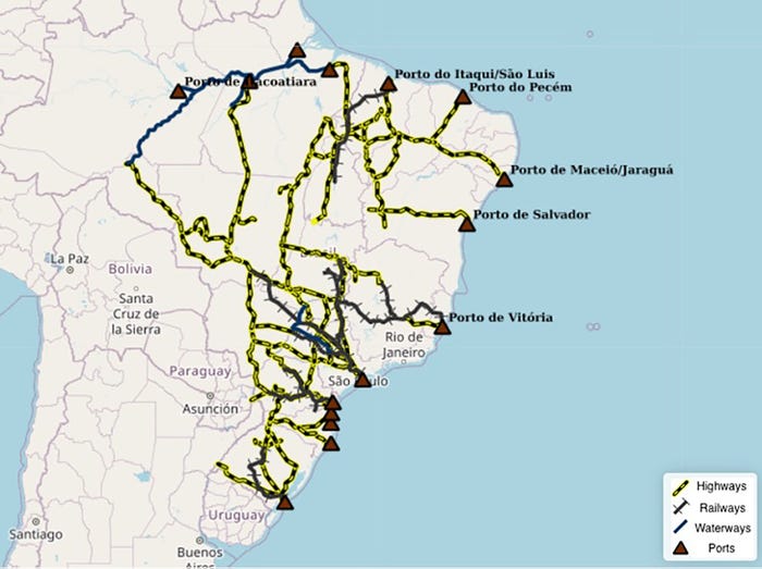 Brazil Infrastructure map
