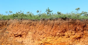 Layers of soil and grass