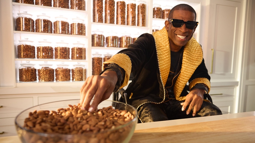 Deion Sanders eating almonds Deion Sanders eating almonds
