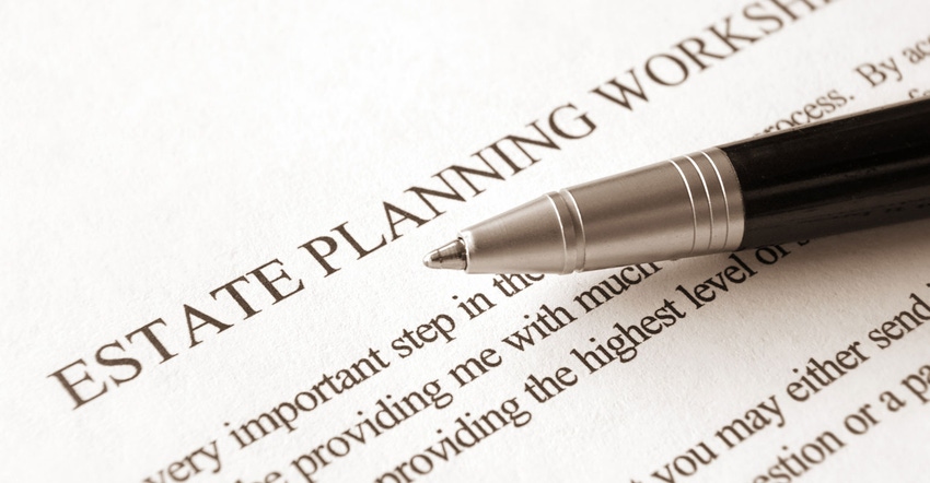Estate planning paperwork with pen