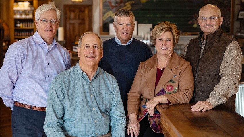 From left: Gerald Thompson, Chris Hausman, Lou Lamoreux, Susan and Malcolm Head