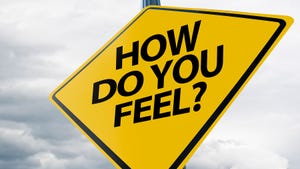 Yellow street sign reading "How do you feel?"