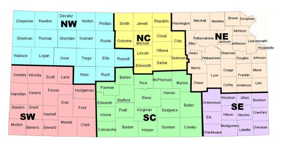 VIRTUAL MEETING DISTRICTS map
