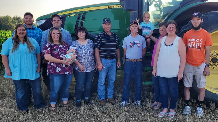 From left: Kayla and Evan Johns; Kaitlyn, Ethan and Ellie Hearne; Vicky, Roy and Ron Rethmel; Frank Holder; Cheryl Rethmel; Amy Older and Eric Rethmel