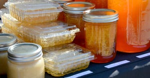 Packaged honey in jars