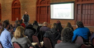 Attendees gather for daily forestry seminars 