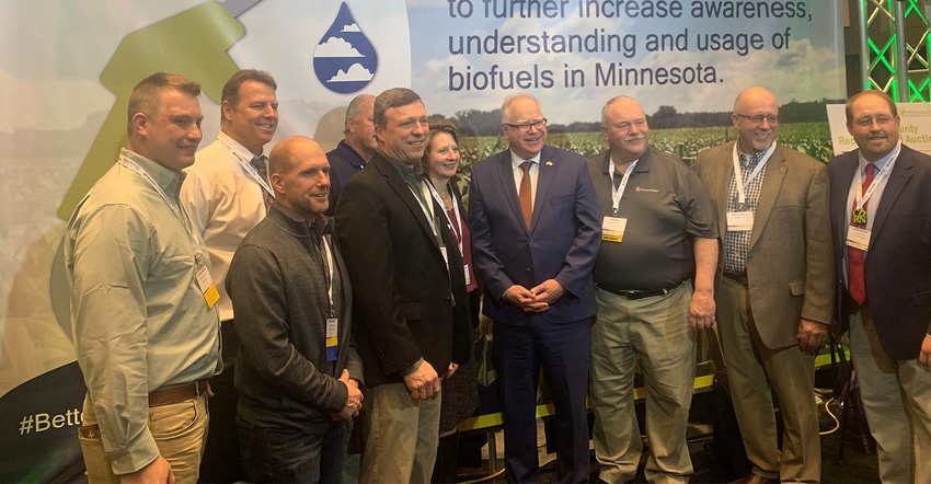 Farmer-leaders with Minnesota Corn Growers and Gov. Tim Walz participated in the Better Fuel Initiative