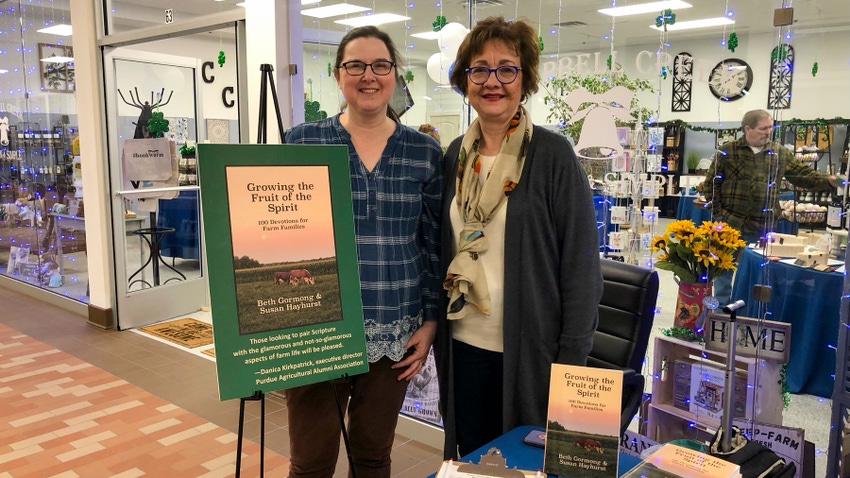 Beth Gormong and Susan Hayhurst at a signing for their new book titled 'Growing the Fruit of the Spirit'