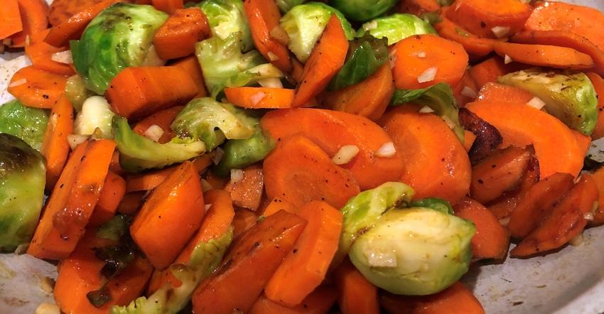 plate of cooked vegetables
