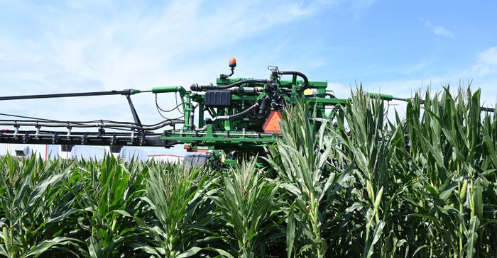 Short corn with high-clearance sprayer
