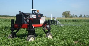 The Flex-Ro drives itself through the one-acre field at UNL's Field Phenotyping Center