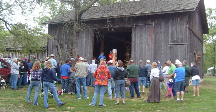 People attending a fundraiser at the Waterloo Farm Museum in Grass Lake, Mich.
