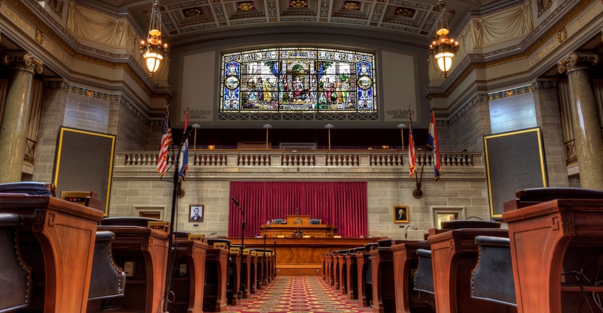 Missouri House of Representatives Chamber in the Missouri State Capitol Building located in Jefferson City, Missouri Missouri House of Representatives Chamber in the Missouri State Capitol Building located in Jefferson City, Missouri