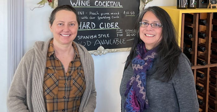 WaterFire Vineyards co-owner Chantal Lefebvre and tasting room server Veronica Beitner 