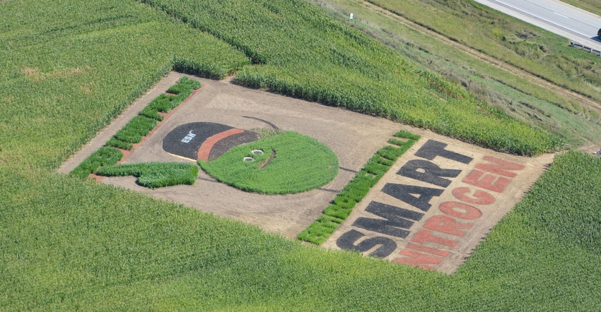 This art installation was commissioned by Nutrien reads “Feed your fields: Environmentally smart nitrogen”