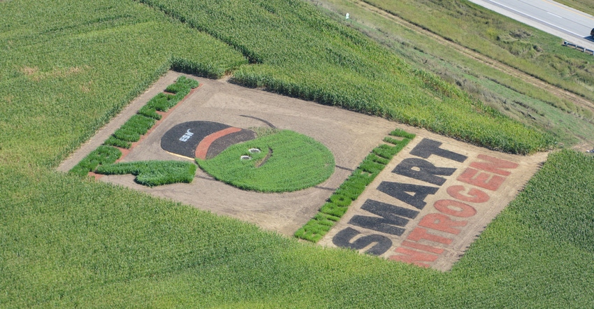 This art installation was commissioned by Nutrien reads “Feed your fields: Environmentally smart nitrogen” This art installation was commissioned by Nutrien reads “Feed your fields: Environmentally smart nitrogen”