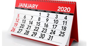 2020 standing calendar open to January