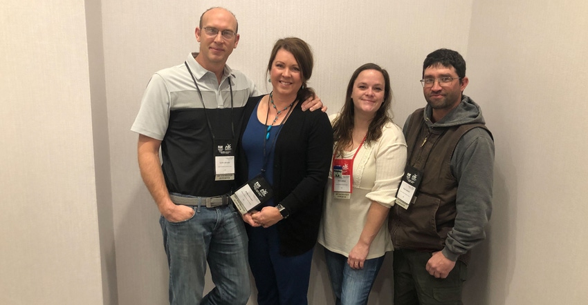 Curtis and Kelly Johnson (left) of Miller, S.D., and Shilo and Ryan LaMont of Union Center, S.D.