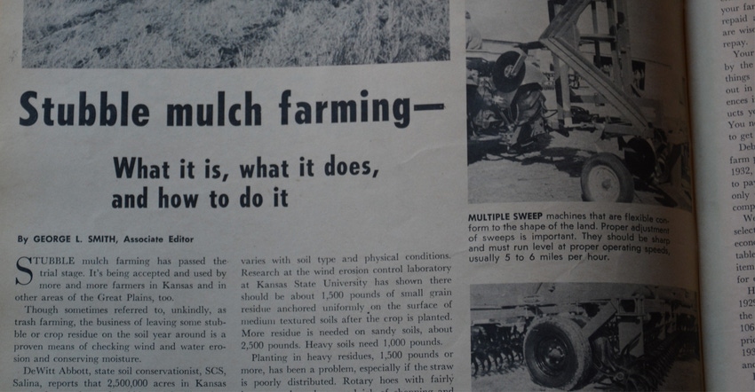 newspaper article from 1964 about early efforts at reducing tillage and increasing soil fertility