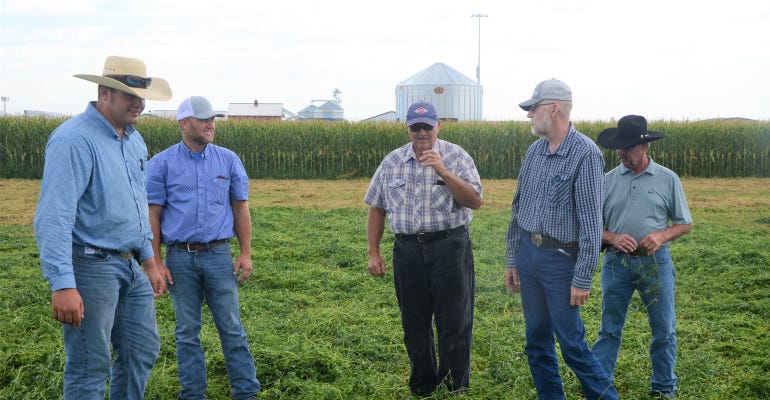 Five Nebraska producers came to the Husker Harvest Days site in to see latest hay equipment and cattle chutes in action as part of the filming of the Farm Progress Virtual Experience. 