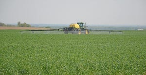 sprayer in cover crops field