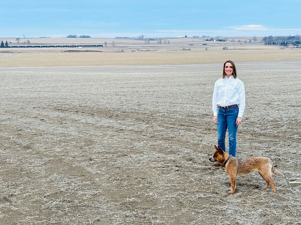 Courtesy of Adrian Crawford - Adrian Crawford, a Minnesota farmer and senior director of global forecasting at Agco, with her dog