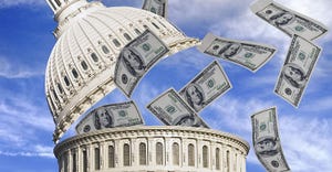 Money flaying from U.S. Capitol