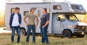 Nathan Spangler (right), Aaron Taflinger (left) and JD Runyan (center) with their RV