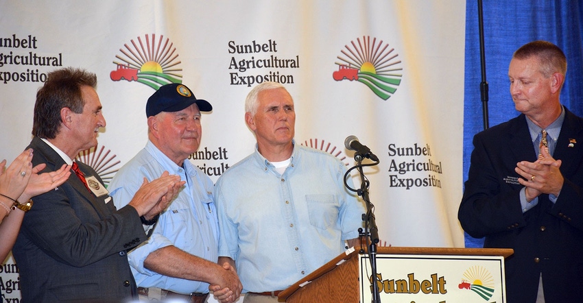 Mike Pence with Sonny Perdue