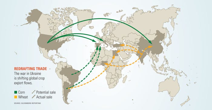Redrafting trade map illustration