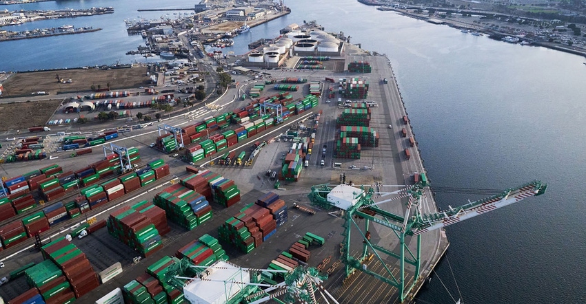 Shipping containers at U.S. port Shipping containers at U.S. port