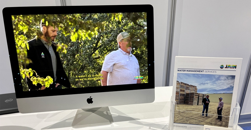 Jain Irrigation Water Management Services shown on computer