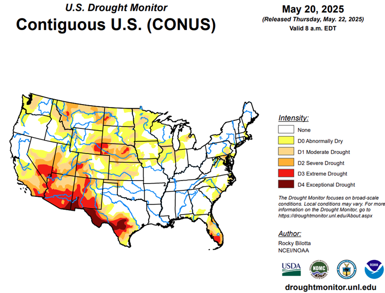 U.S. Drought monitor May 2025