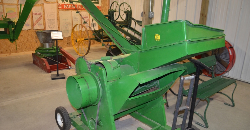 antique John Deere machine