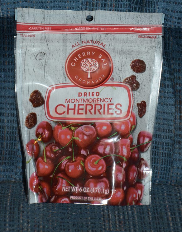 Bag of dried cherries