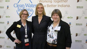  Pictured from left: IASWCD Executive Director Liz Rice, Indiana Lieutenant Governor Suzanne Crouch and Resilient Indiana Director Meg Leader