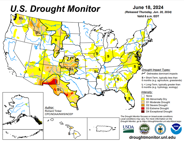 June 18, 2024 drought monitor