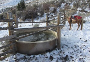 Insulated tank set at a spring.